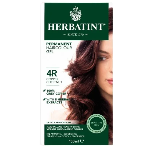 Vopsea Pentru Par Castaniu Cupru 4R, 150ml, Herbatint — preț și oferte