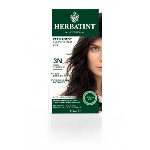 Vopsea Pentru Par Castaniu Inchis 3N, 150ml, Herbatint — preț și oferte