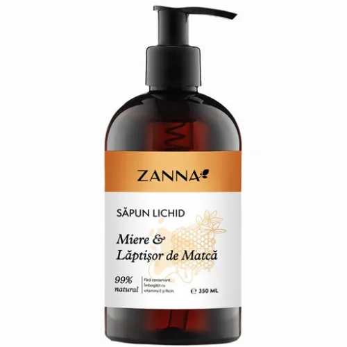 Sapun lichid cu miere si laptisor de matca, 350ml, Zanna — preț și oferte
