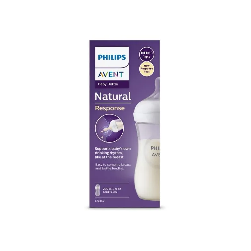Biberon Natural Response SCY903/01, 1 luna +, 260 ml, Philips Avent — preț și oferte