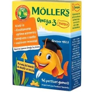 Mollers Omega 3 Fishes Lamai Portocale 36 Jeleuri, Pharma Brands