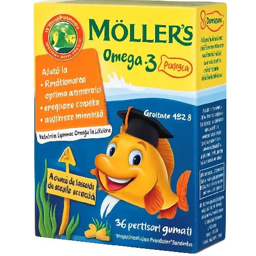 Mollers Omega 3 Fishes Lamai Portocale 36 Jeleuri, Pharma Brands — preț și oferte