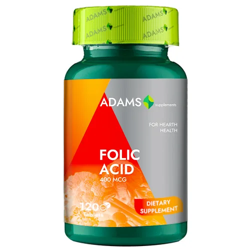 Acid Folic 400mcg 120tab, Adams — preț și oferte
