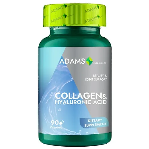 Collagen si Acid Hialuronic 90cps, Adams — preț și oferte