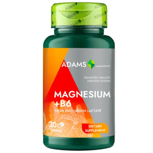 Magneziu + B6, 30cps, Adams Supplements — preț și oferte