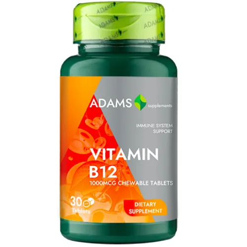 Vitamina B12 1000mcg 30tab, Adams Supplements — preț și oferte