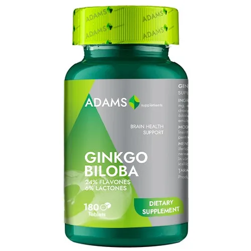 Ginkgo Biloba 180 tab, Adams — preț și oferte