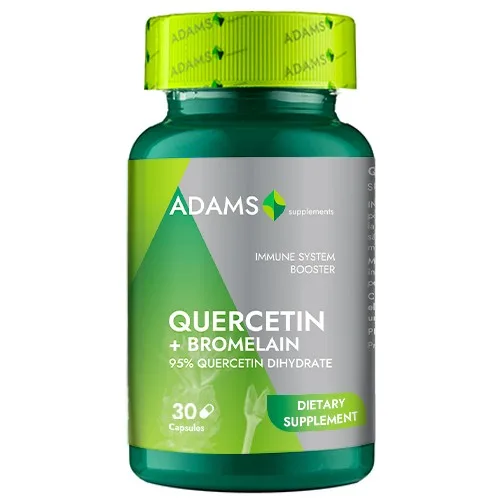 Quercetina 500mg cu Bromelaina 30cps, Adams — preț și oferte