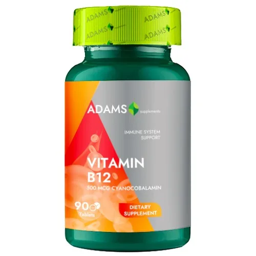 Vitamina B12, 500mcg 90tab, Adams Supplements — preț și oferte