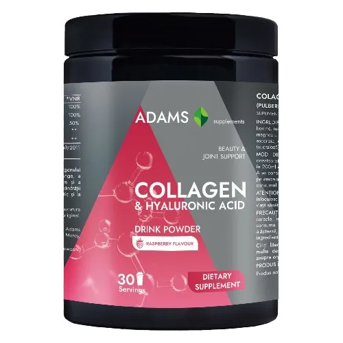 Collagen&HA cu aroma zmeura, 600gr, Adams — preț și oferte