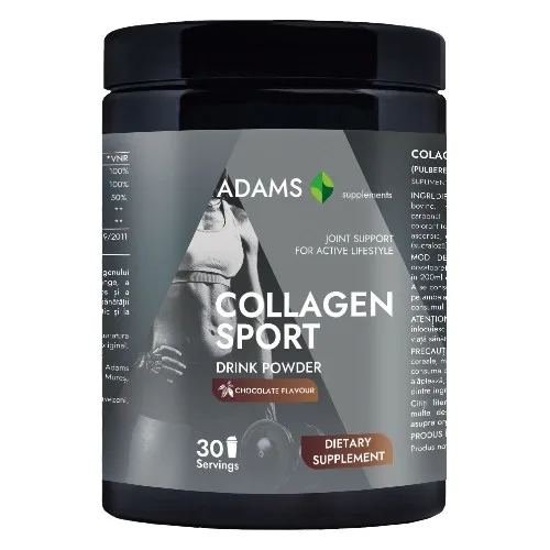 Collagen Sport cu MSM, aroma ciocolata, 600gr, Adams — preț și oferte
