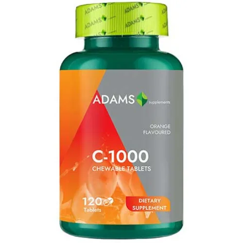 Vitamina C-1000, 120 tablete masticabile, Adams Supplements — preț și oferte
