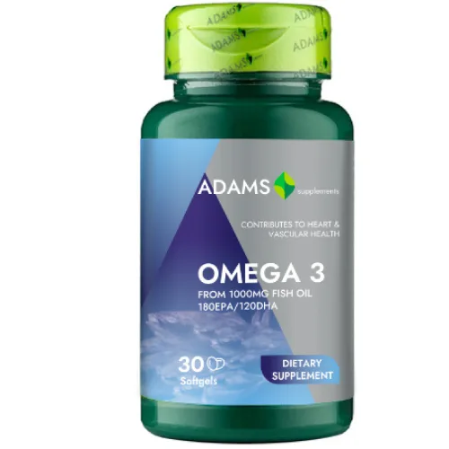Omega 3 1000mg, 30cps, Adams Supplements — preț și oferte