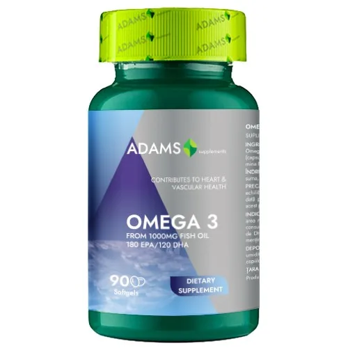 Omega 3 1000mg, 90cps, Adams Supplements — preț și oferte
