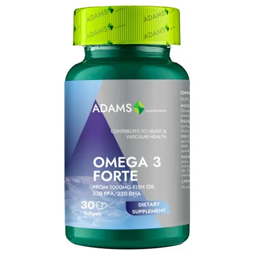 Omega 3 Forte (33%EPA/22%DHA), 30cps, Adams Supplements — preț și oferte