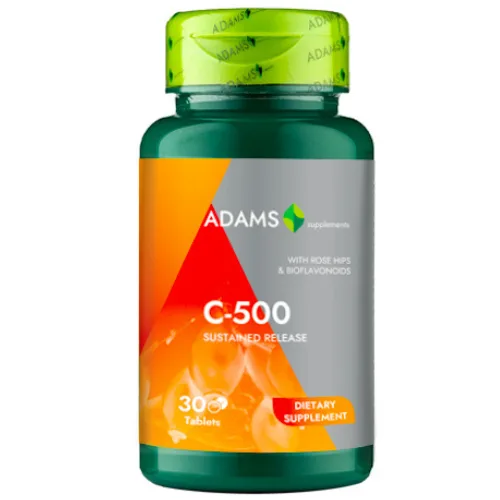Vitamina C-500 cu macese 30tab, Adams — preț și oferte