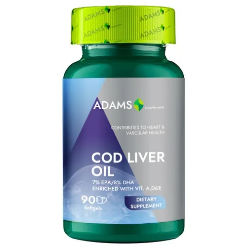 Cod Liver Oil 1000mg, 90cps, Adams Supplements — preț și oferte