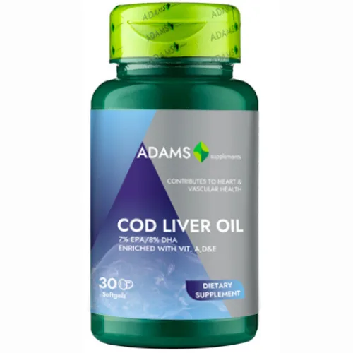 Cod Liver Oil 1000mg, 30cps, Adams Supplements — preț și oferte