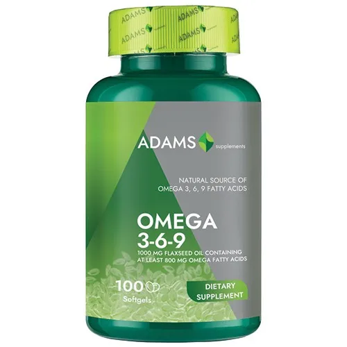 Omega 369 (Flaxseed Oil), 100cps, Adams Supplements ADAMS VISION — preț și oferte