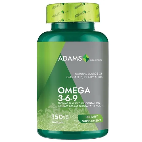 Omega 369 (Flaxseed Oil), 150cps, Adams Supplements — preț și oferte