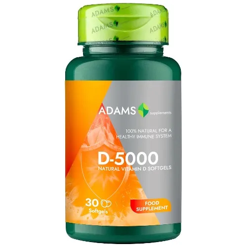Vitamina D-5000, 30 softgel, Adams Supplements — preț și oferte