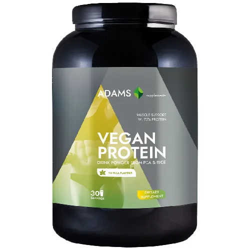 Proteina vegana (vanillie), 908gr, Adams — preț și oferte