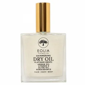 Ulei organic uscat cu sclipici, Platinum Drops, Renaissance, 100ml, Eolia