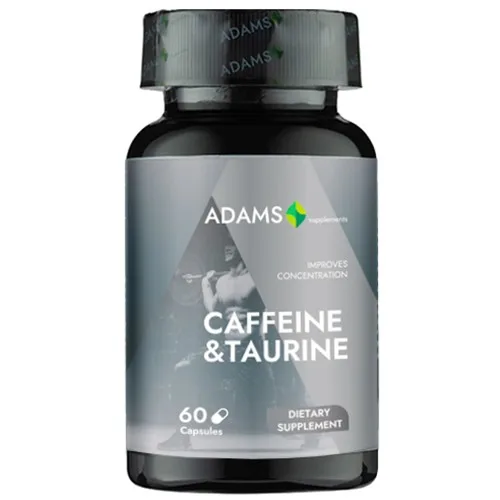 Caffeine + Taurine, 680mg, 60cps , Adams — preț și oferte