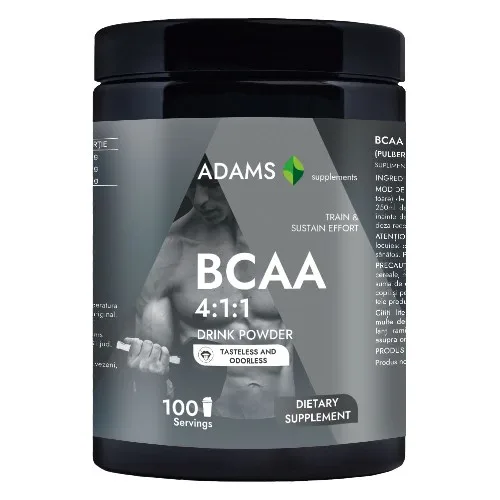 BCAA 4:1:1 (fara aroma), 400g, Adams Supplements — preț și oferte