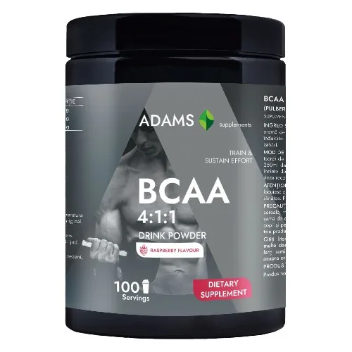BCAA 4:1:1 (zmeura), 400g, Adams Supplements — preț și oferte