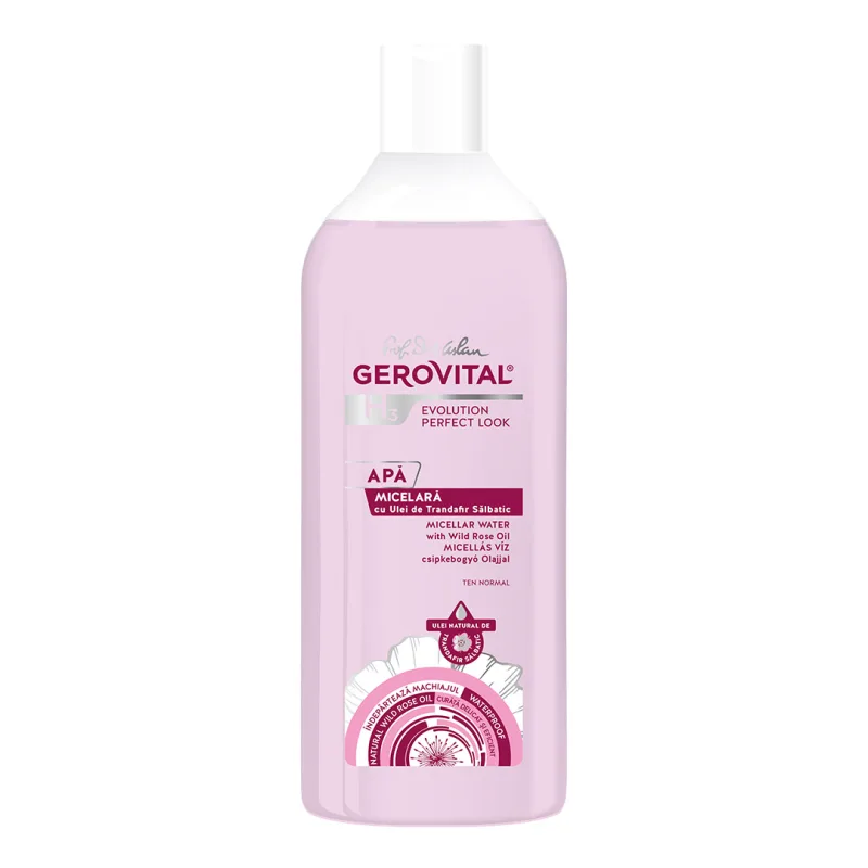 Apa micelara cu ulei de trandafir salbatic, H3 Evolution Perfect, 400 ml, Gerovital FARMEC — preț și oferte