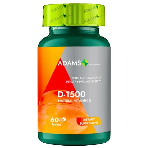 Vitamina D-1500, 60 tab, Adams Supplements — preț și oferte