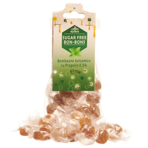 Bomboane Balsamice cu Propolis, fara zahar, 70g, Apidava — preț și oferte