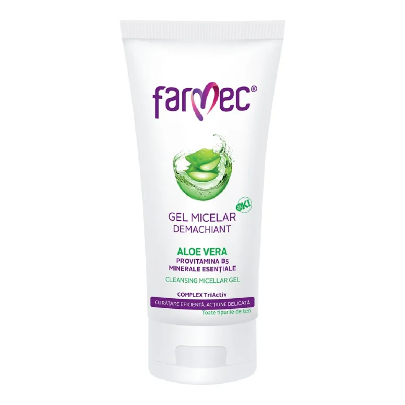 Gel micelar demachiant Aloe Vera, 100 ml, Farmec — preț și oferte