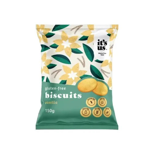 Biscuiti cu Vanilie, fara gluten, 150 g, It`S Us — preț și oferte