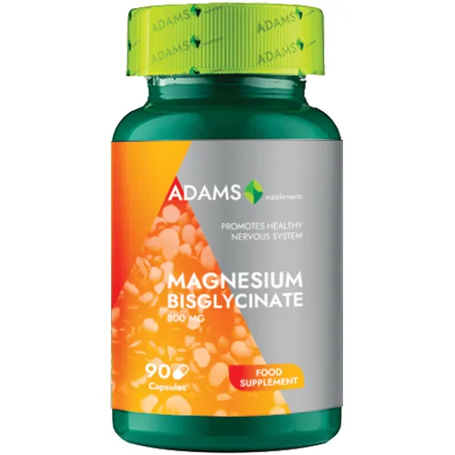 Magneziu Bisglicinat, 800mg, 90cps, Adams Supplements — preț și oferte