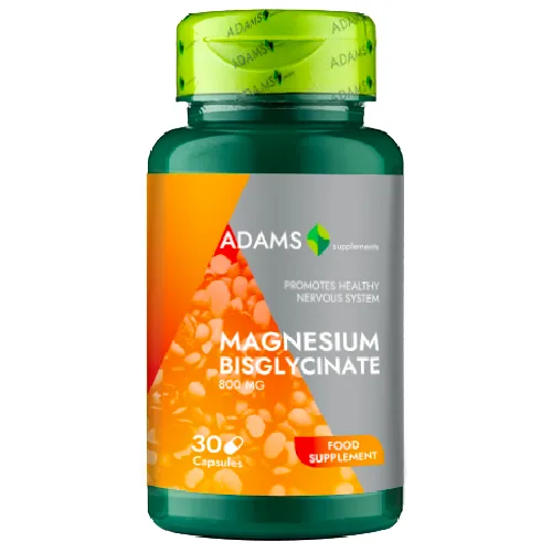Bisglicinat de Magneziu, 800mg, 30cps, Adams Supplements — preț și oferte