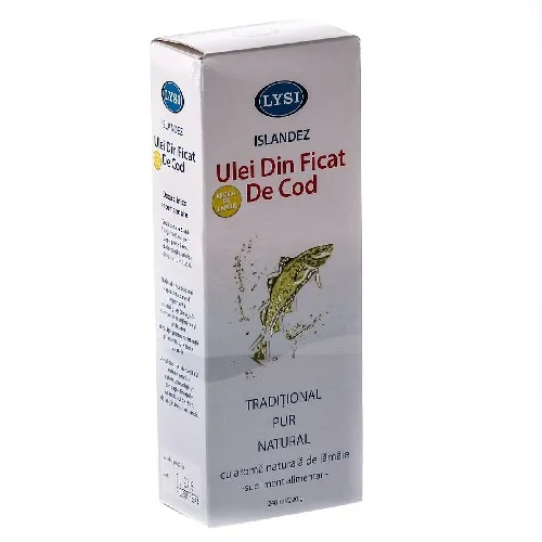 Ulei din Ficat de Cod cu Aroma de Lamaie 240ml Lysi — preț și oferte