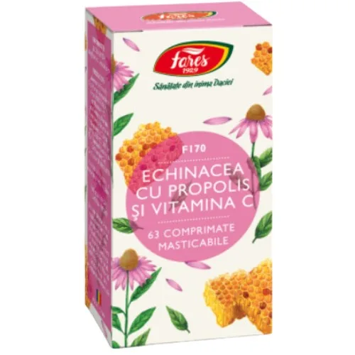 Echinacea cu Propolis si Vitamina C, 63 cps, Fares — preț și oferte