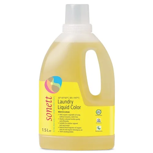 Detergent Ecologic Lichid pentru Rufe Colorate 1.5l Sonett — preț și oferte
