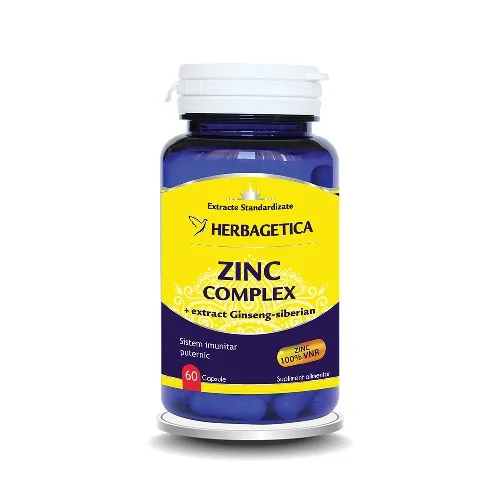 Zinc Complex Organic 60cps Herbagetica — preț și oferte