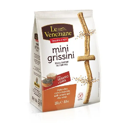 Mini Grissini fara Gluten cu Susan si Chia, 250gr, Le Veneziane — preț și oferte
