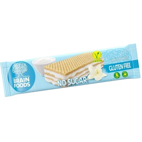 Napolitane cu Crema Vanilie fara Gluten 30g Brain Foods — preț și oferte