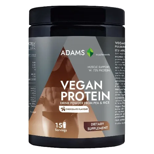 Proteina vegana (ciocolata), 454gr, Adams — preț și oferte