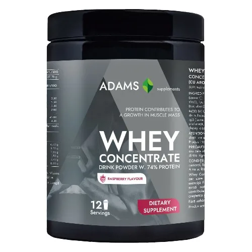 Whey Concentrate Protein (zmeura), 360g, Adams Supplements — preț și oferte