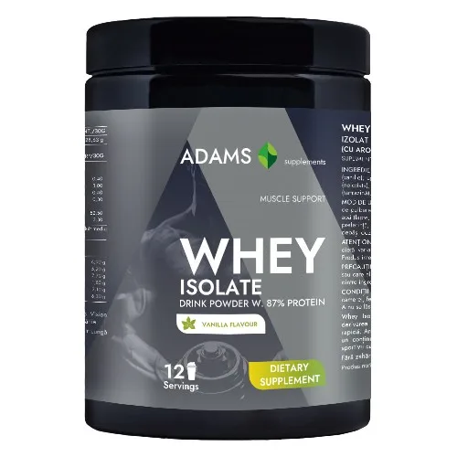 Whey Isolate Protein (vanilie), 360g, Adams Supplements — preț și oferte