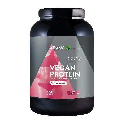 Proteina vegana (zmeura), 908gr, Adams — preț și oferte