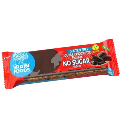 Baton de Ovaz Ciocolata Dubla, fara gluten, fara zahar, 70 g, Brain Foods — preț și oferte