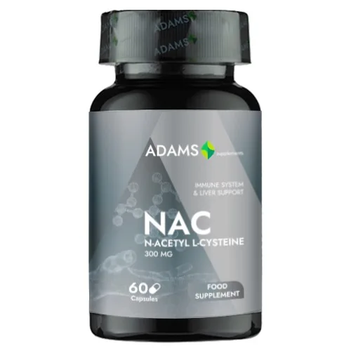 NAC (N-Acetyl L-Cysteine) 300MG, 60cps, Adams Supplements — preț și oferte