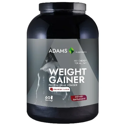 Weight Gainer (capsuni), 3000g, Adams Supplements — preț și oferte